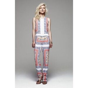 Maurie & Eve Jumpsuit Womens Size L White Floral Print‎ Sleeveless Romper